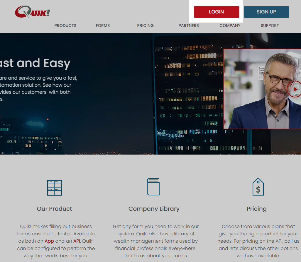 Can't Log In? Quik! Forms